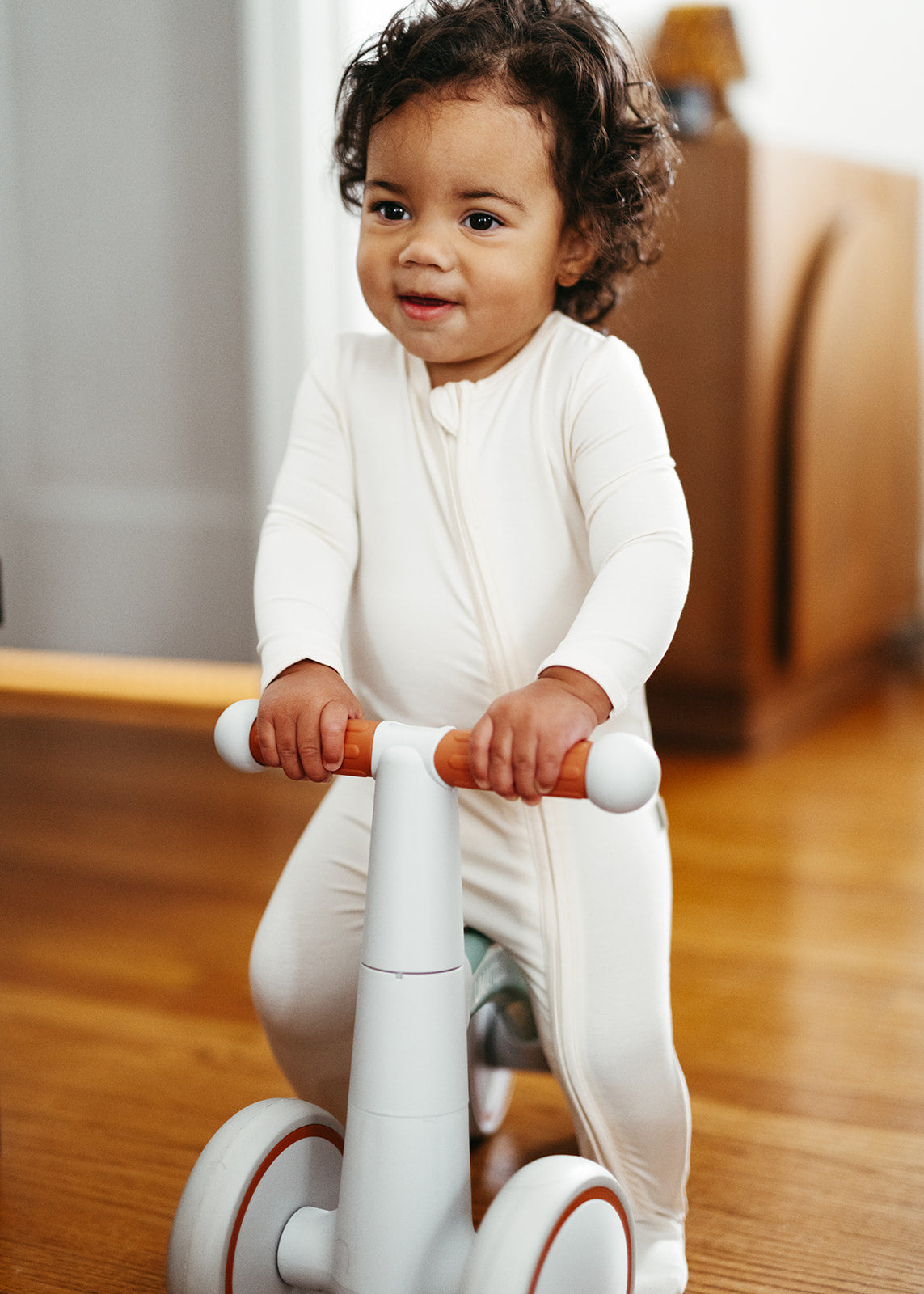 Salt Luxe Solid Zipper Footed Romper