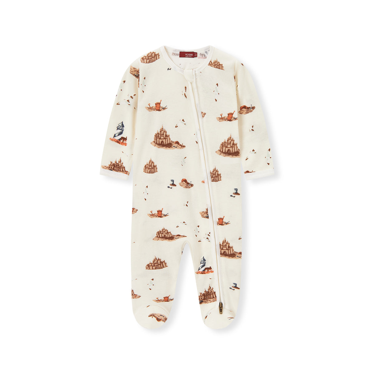 Sandcastle Organic Cotton Zipper Footed Romper