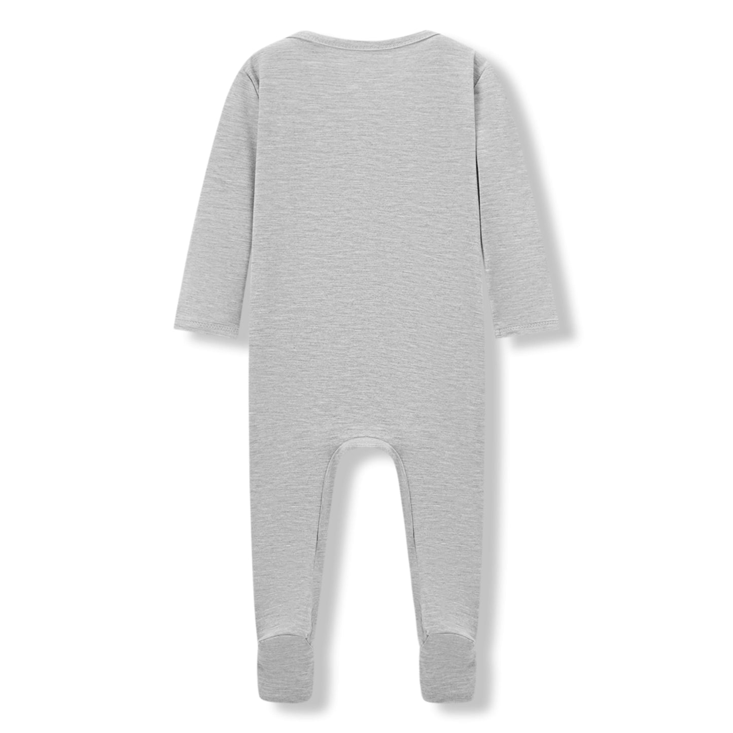 Grey Melange Luxe Solid Zipper Footed Romper