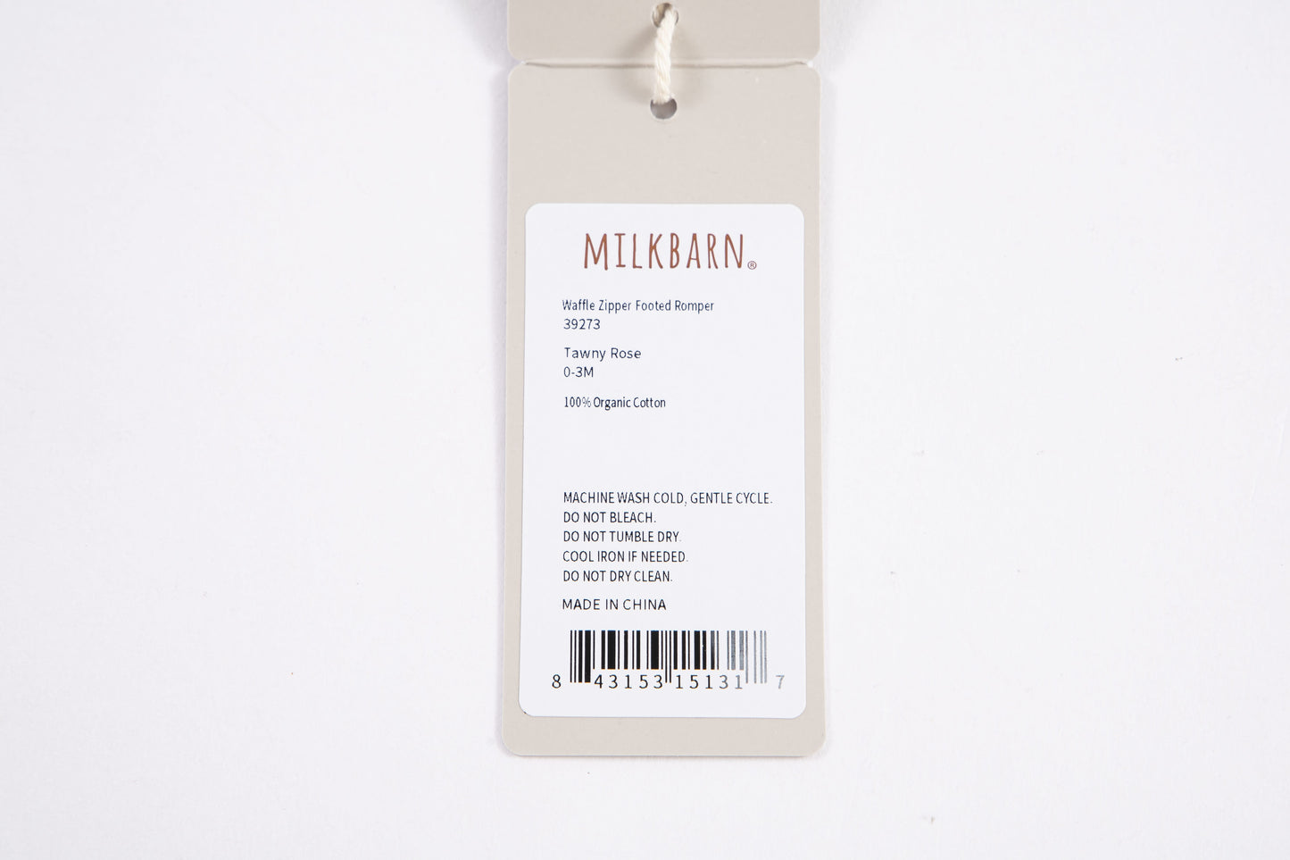 Tawny Rose Waffle Zipper Footed Romper