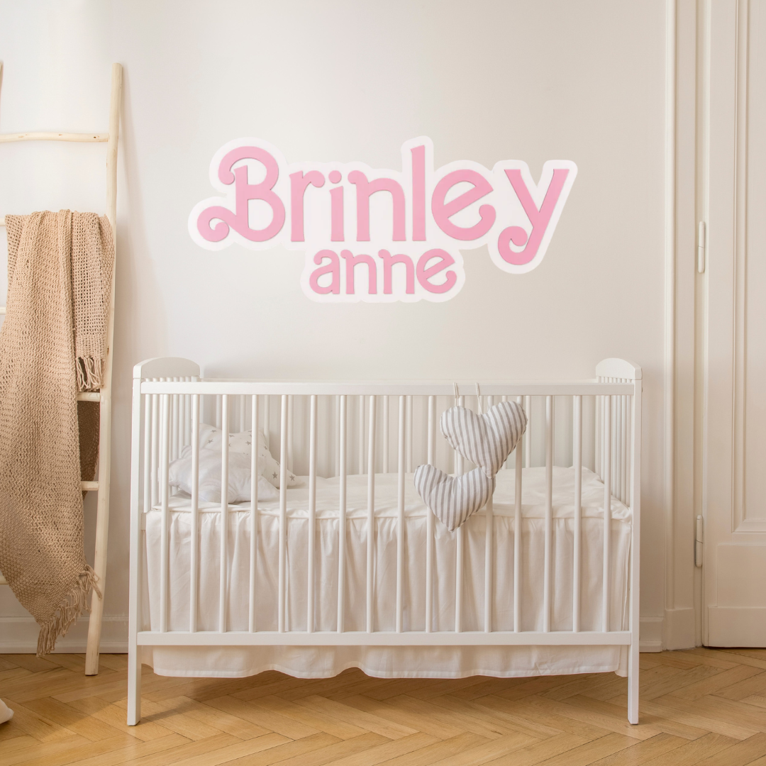 Personalized Bubble Wood Name Sign | Doll