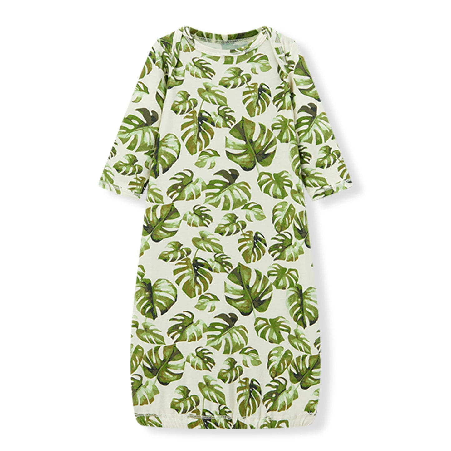 Island Leaf Cotton Stretch Newborn Gown & Hat Set