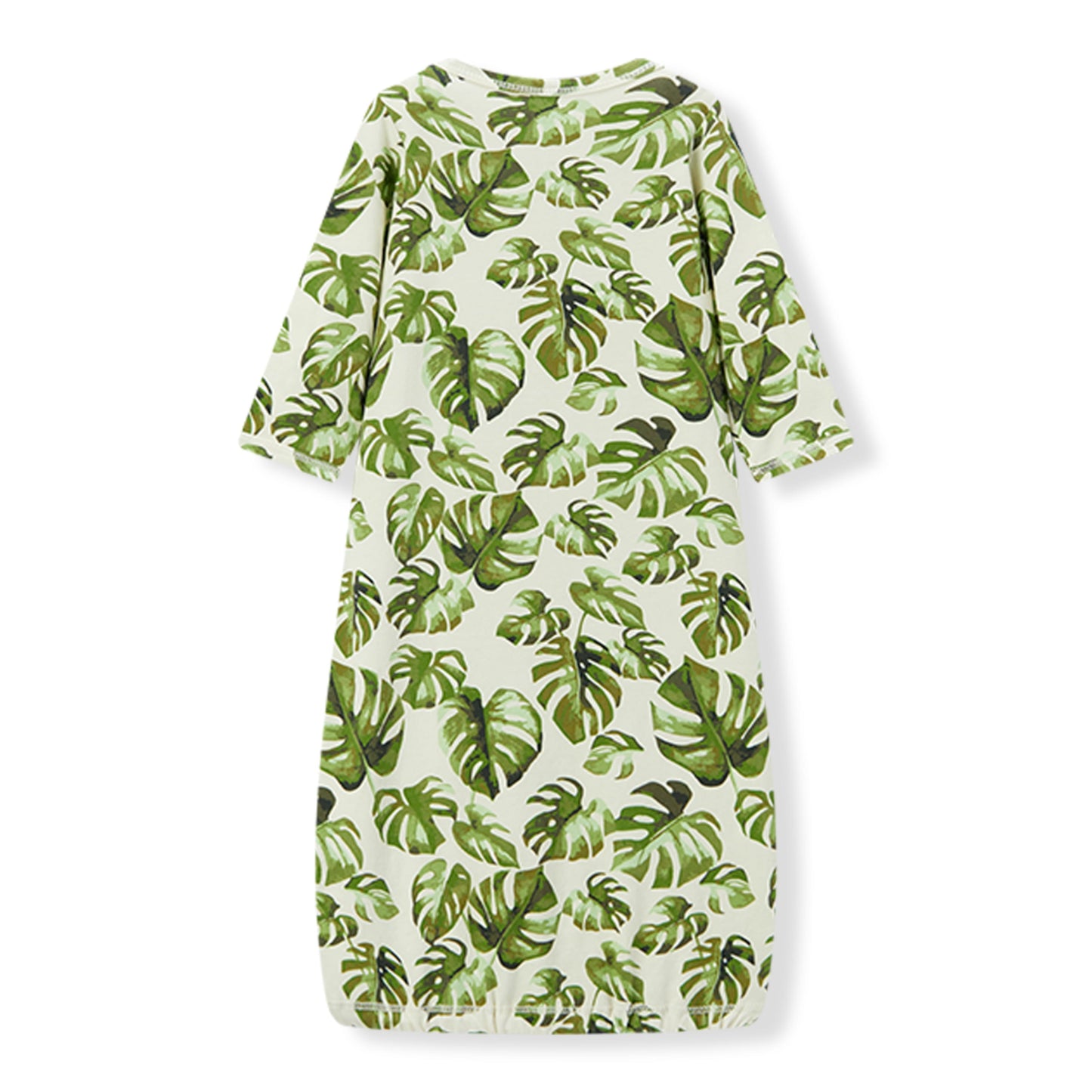 Island Leaf Cotton Stretch Newborn Gown & Hat Set