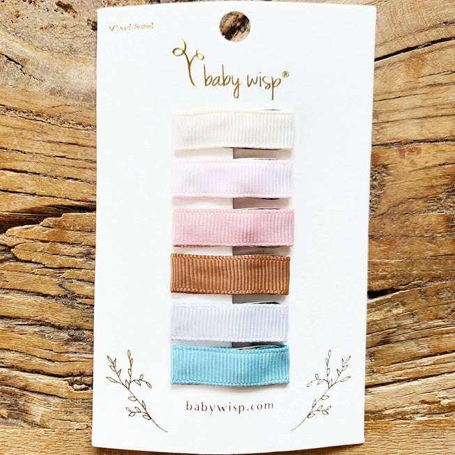 Baby Wisp Snap Ribbon Hair Clip Sets