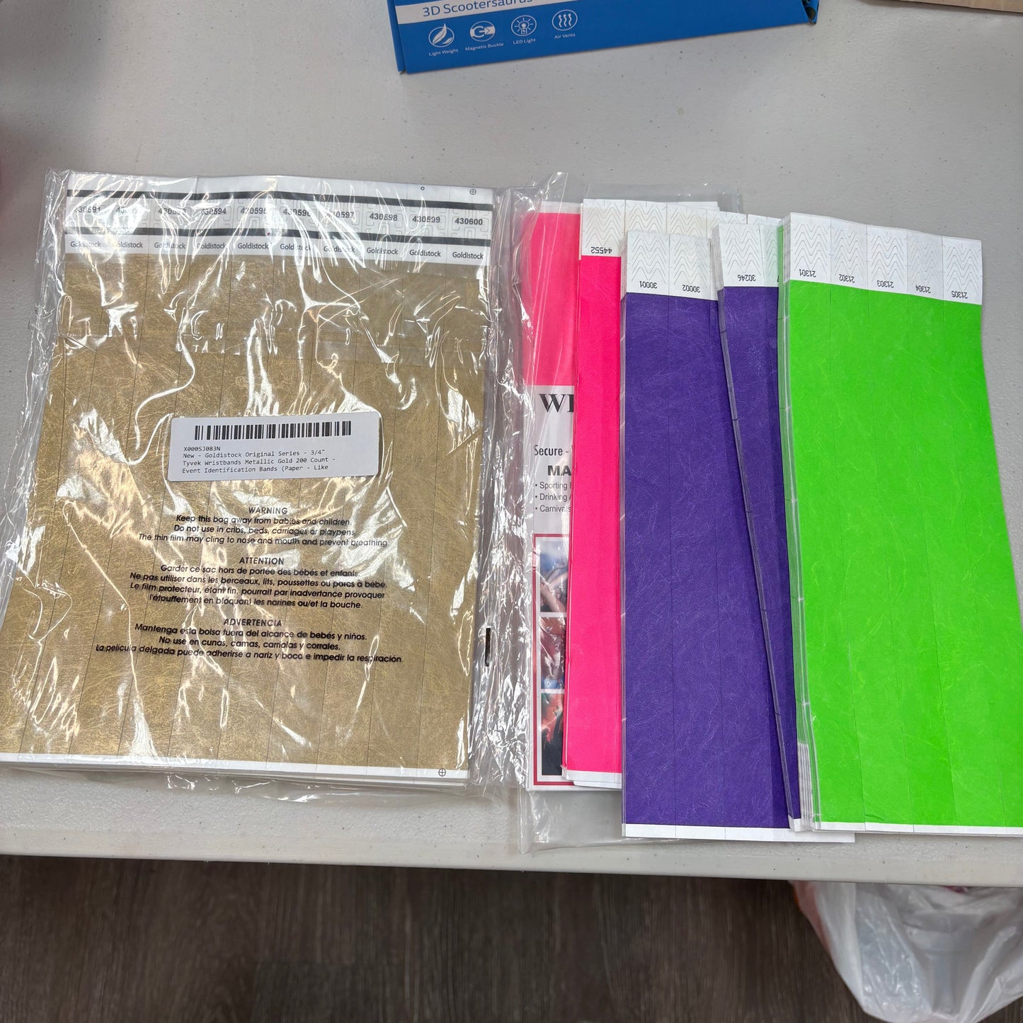 Tyvek Wrist Bands Lot