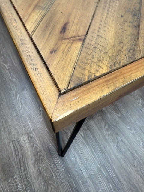 Wood Table with Black Metal Legs
