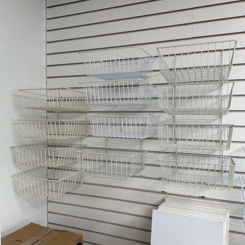 Slat Wall Shelves, Baskets, and Hooks