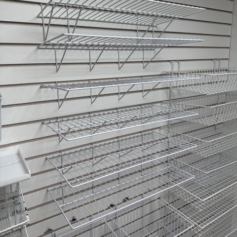 Slat Wall Shelves, Baskets, and Hooks