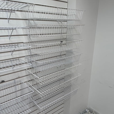 Slat Wall Shelves, Baskets, and Hooks