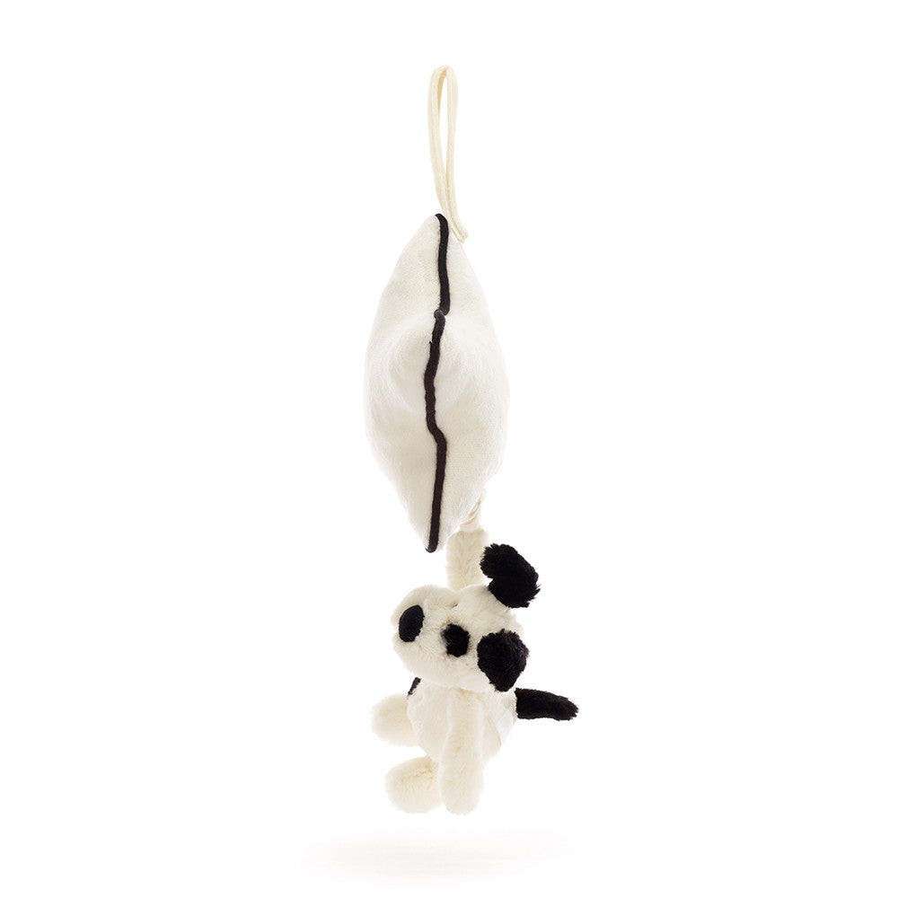 Jellycat Black & Cream Puppy Musical Pull