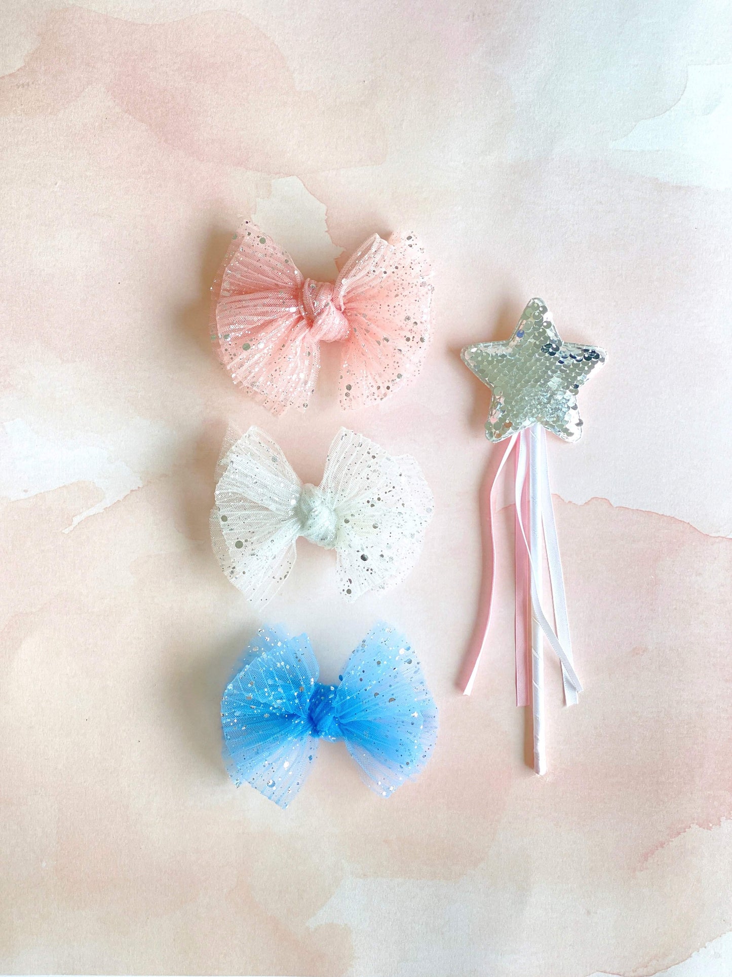 2PK TULLE BABY FAB CLIPS: princess white