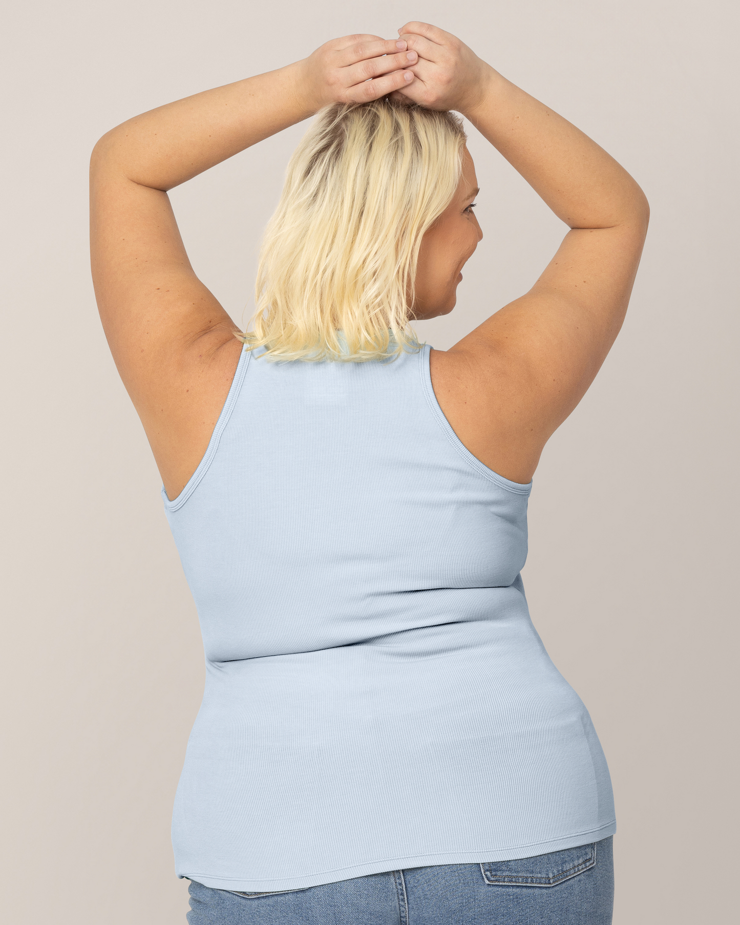 Ribbed Bamboo Racerback Nursing Tank | French Blue