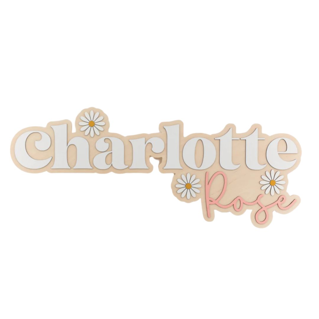 Personalized Bubble Wood Name Sign | Daisy