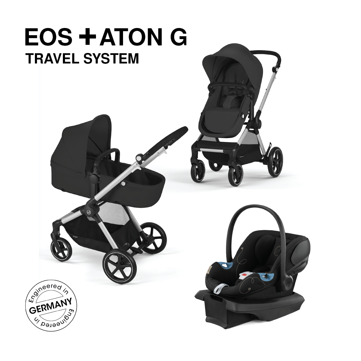 Cybex EOS 5-in-1 and Aton G Travel System Strollers