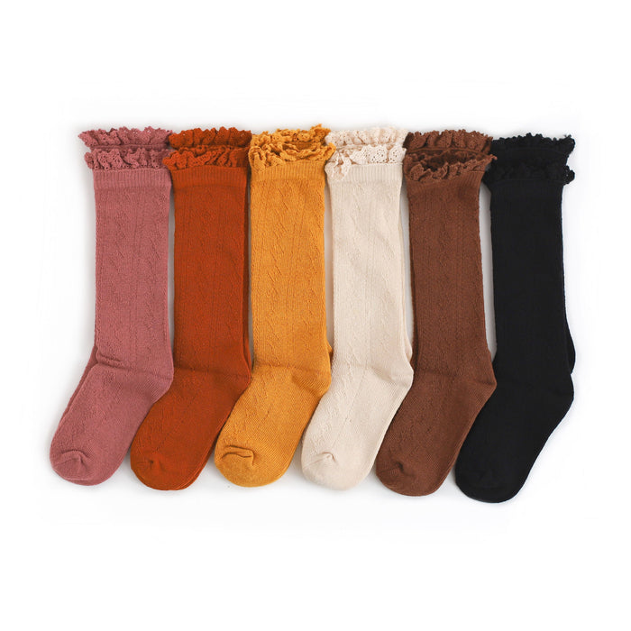 Fancy Lace Top Knee High Socks