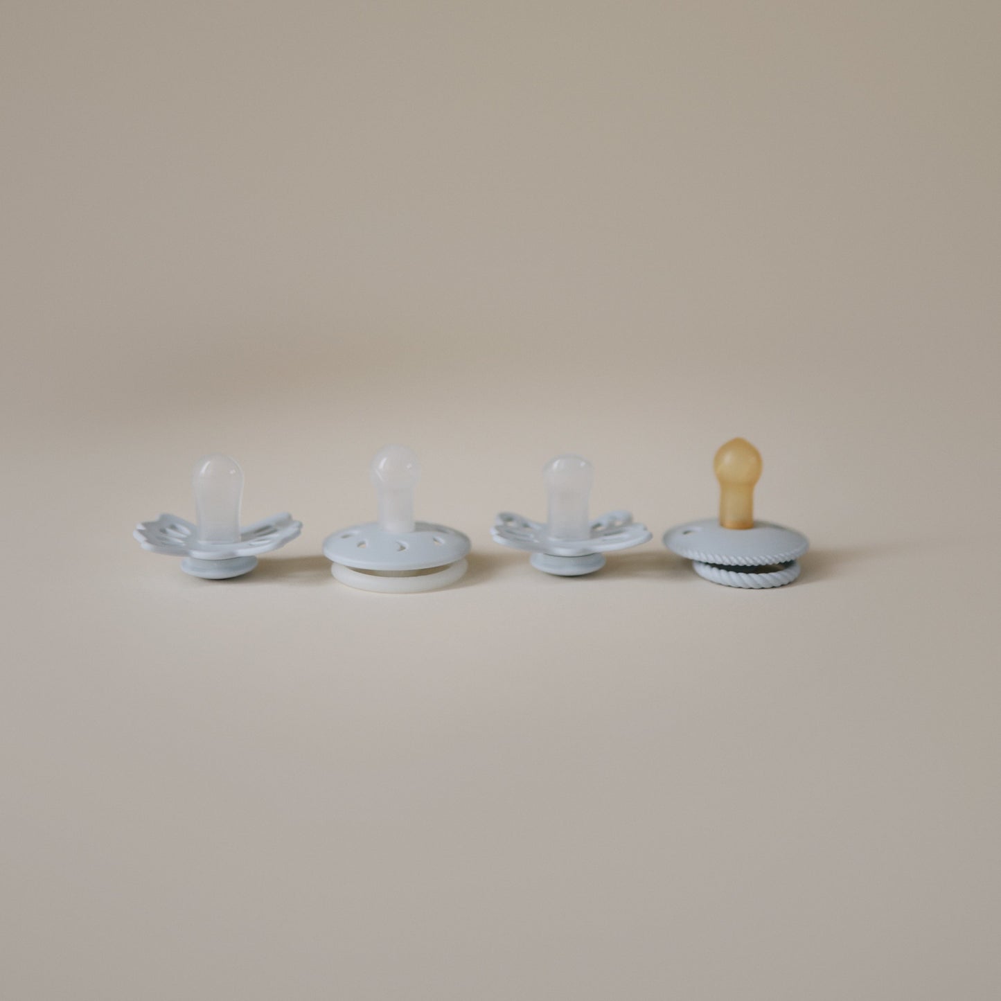 FRIGG Baby's First Pacifier Moonlight Sailing (Powder Blue) 4-Pack - Babies in Bloom