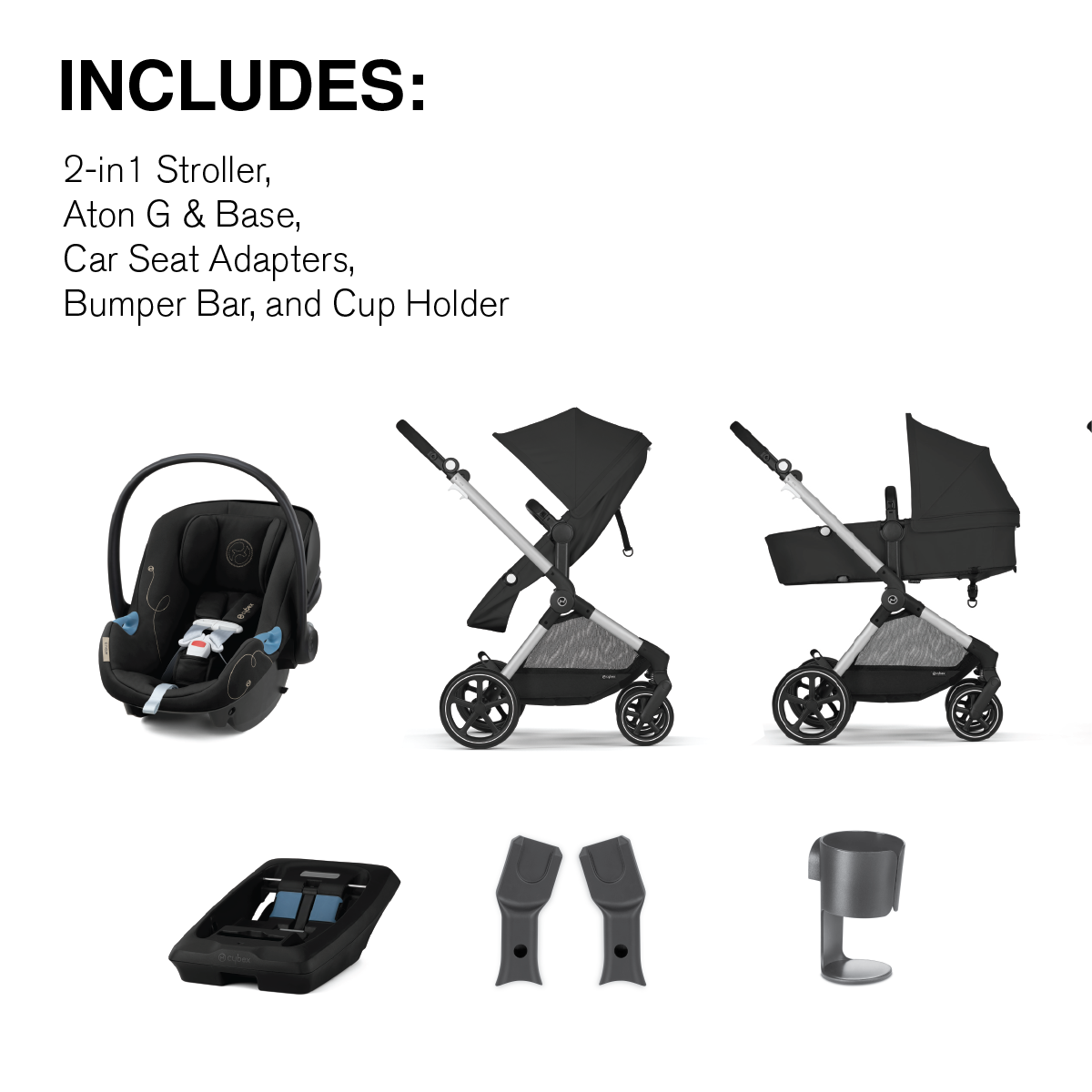 Cybex EOS 5-in-1 and Aton G Travel System Strollers