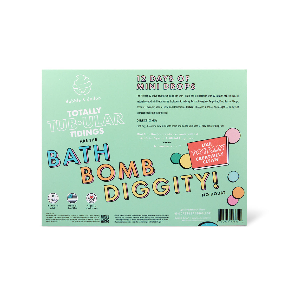 Totally Tub-ular Tidings 12 Days of Mini Drops Holiday Countdown Calendar