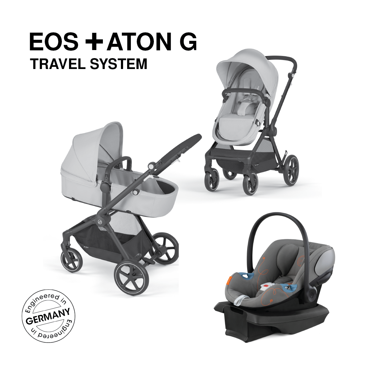 Cybex EOS 5-in-1 and Aton G Travel System Strollers