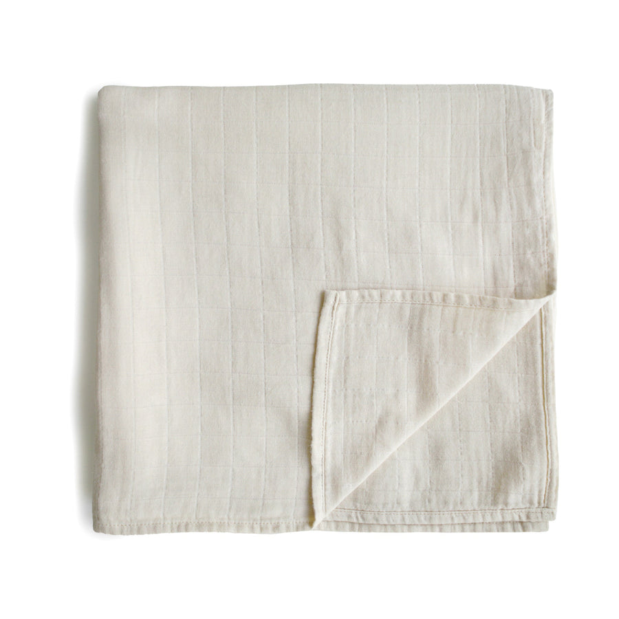 Mushie Organic Cotton Muslin Swaddle Blankets