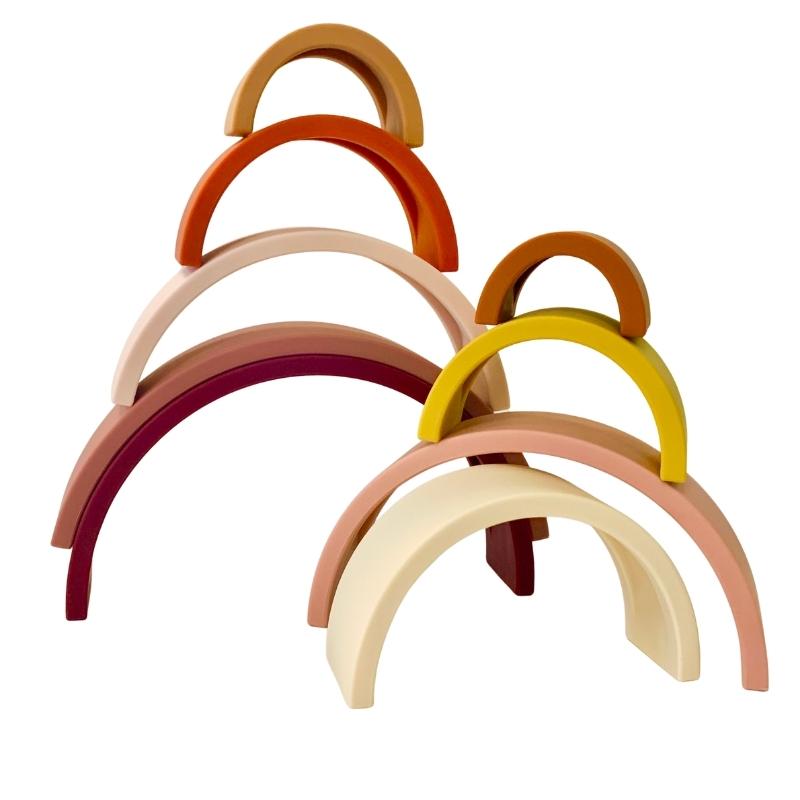 Sugar + Maple Silicone Stacking Rainbows