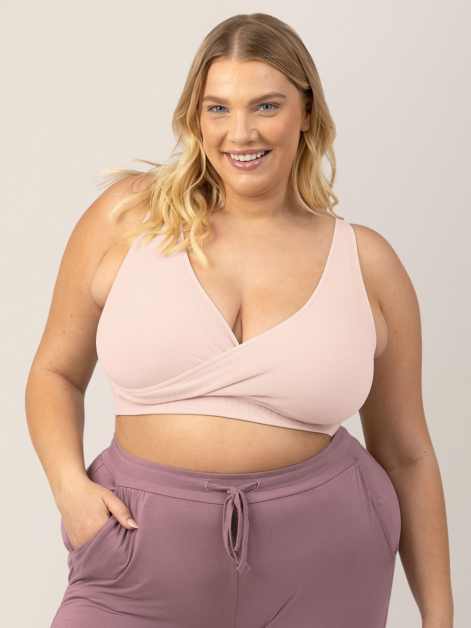 Sublime® Adjustable Crossover Nursing & Lounge Bra | Soft Pink - Babies in Bloom