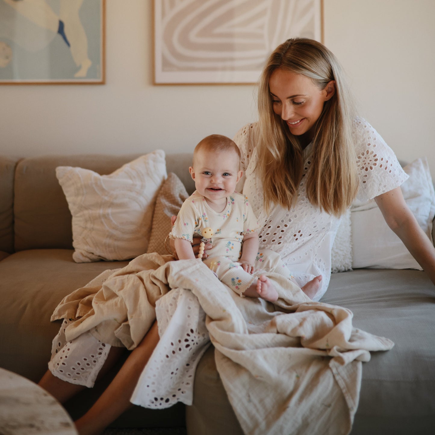 Organic Cotton Muslin Swaddle Blanket - Babies in Bloom
