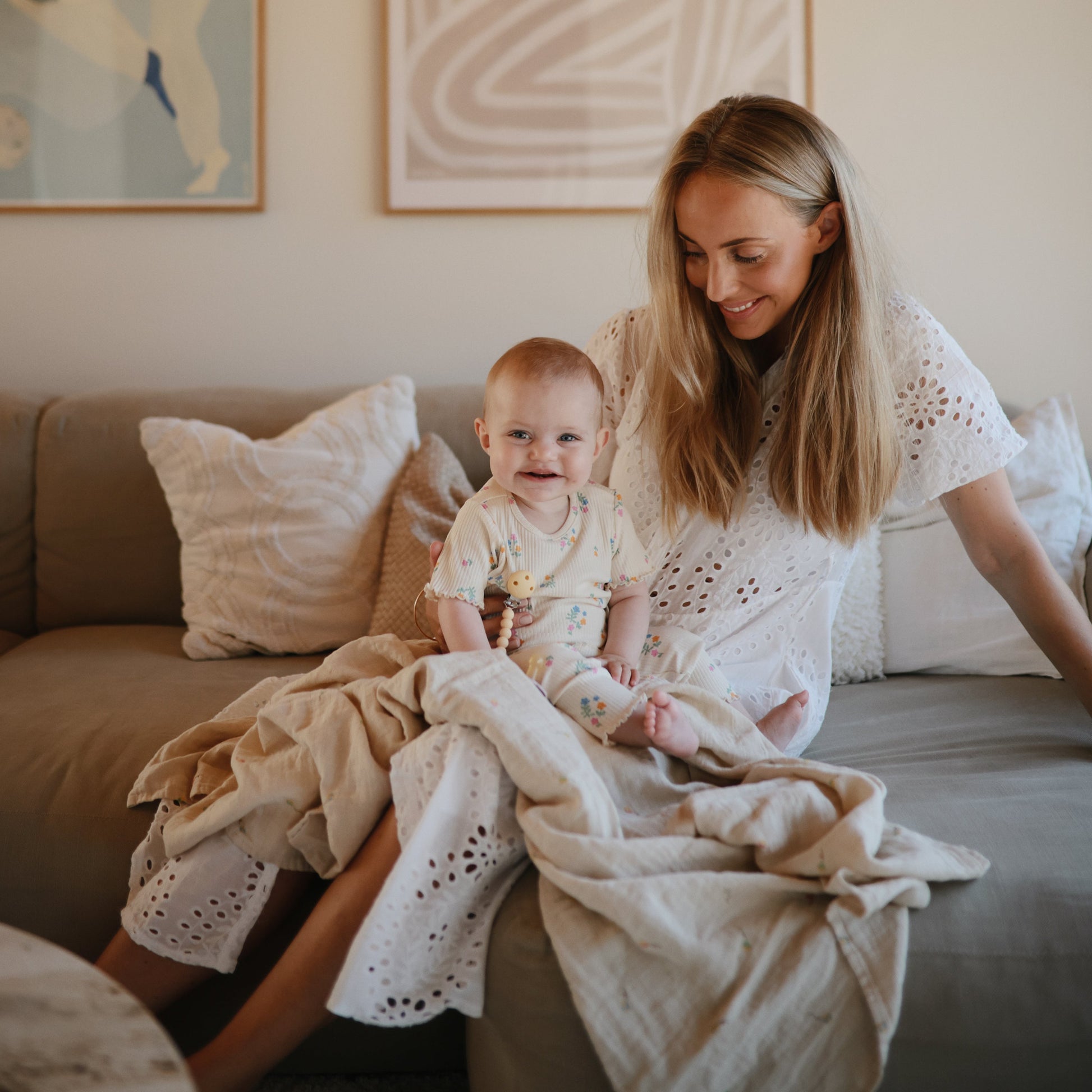 Organic Cotton Muslin Swaddle Blanket - Babies in Bloom