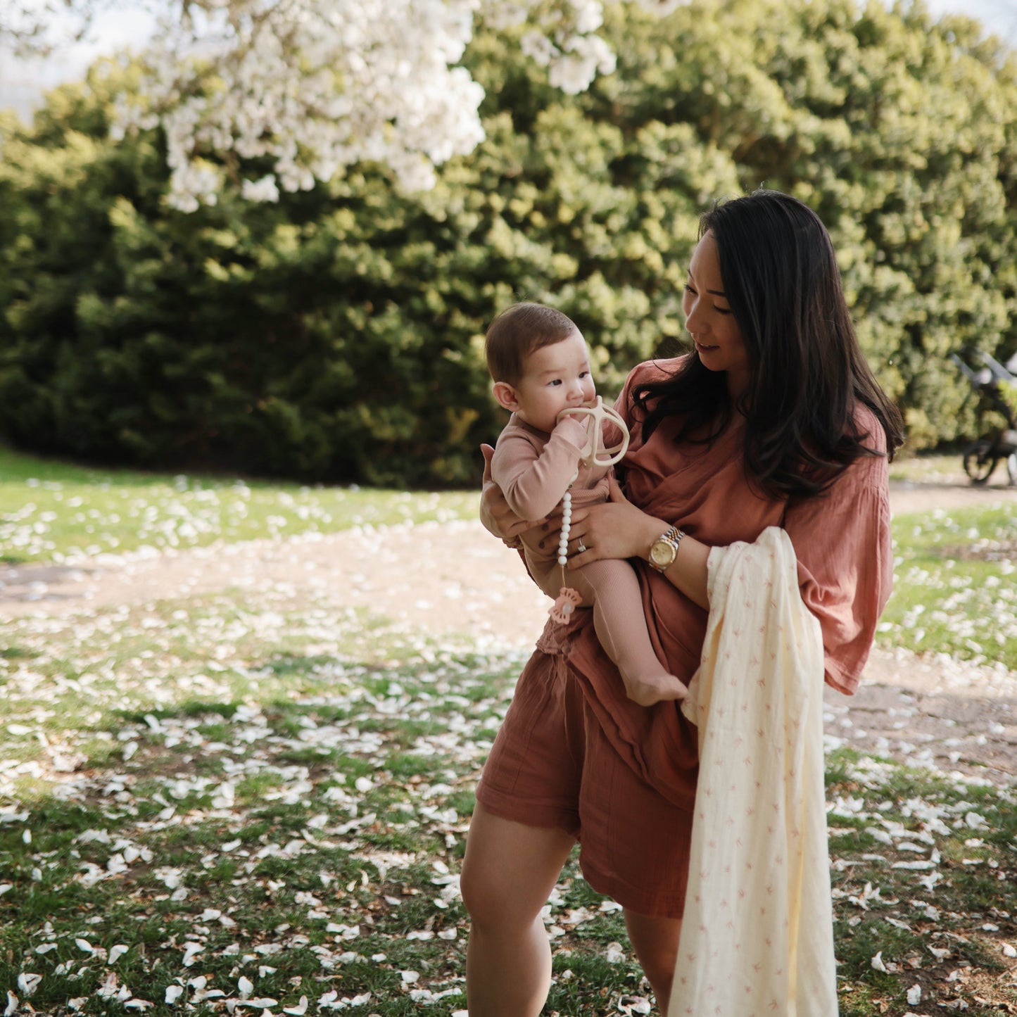 Organic Cotton Muslin Swaddle Blanket - Babies in Bloom