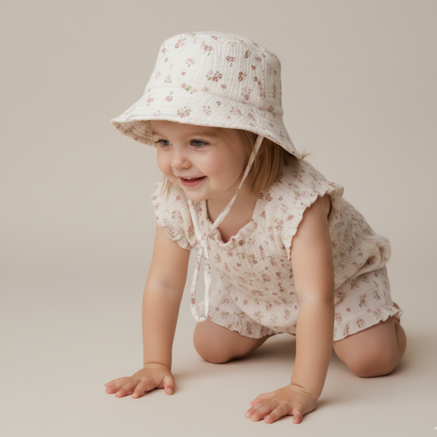 Organic Bucket Sun Hat - Blush Floral