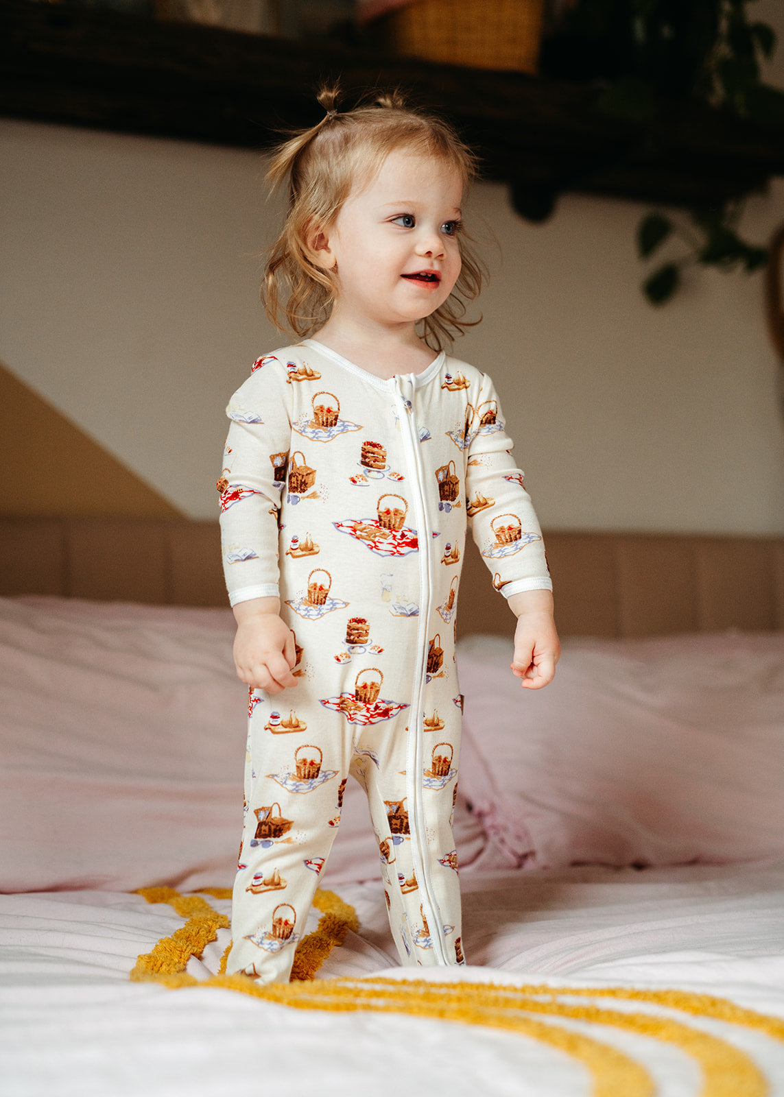 Picnic Organic Cotton Zipper Footed Romper