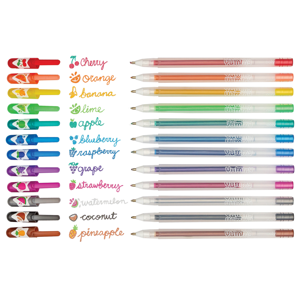 Yummy Yummy Scented Glitter Gel Pens - Set of 12