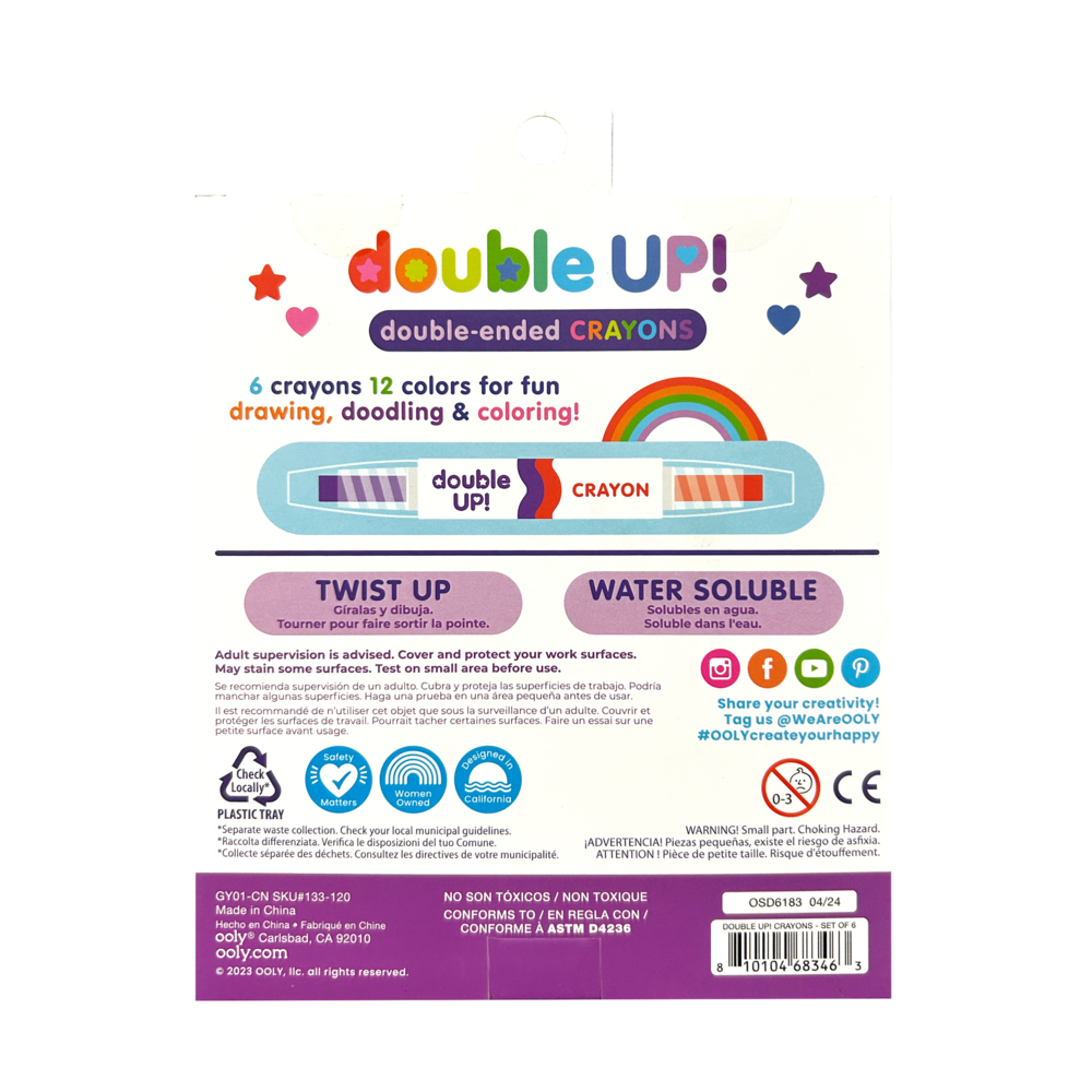 Double Up! Double-Ended Crayons (Set of 6)