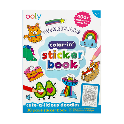 Stickiville Color-In’ Sticker Book: Cute-A-Licious Doodles