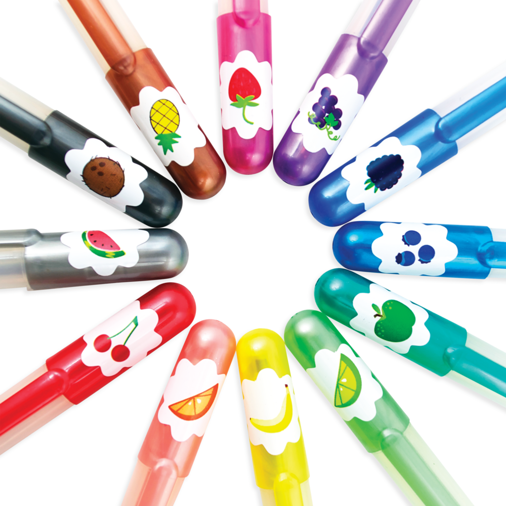 Yummy Yummy Scented Glitter Gel Pens - Set of 12