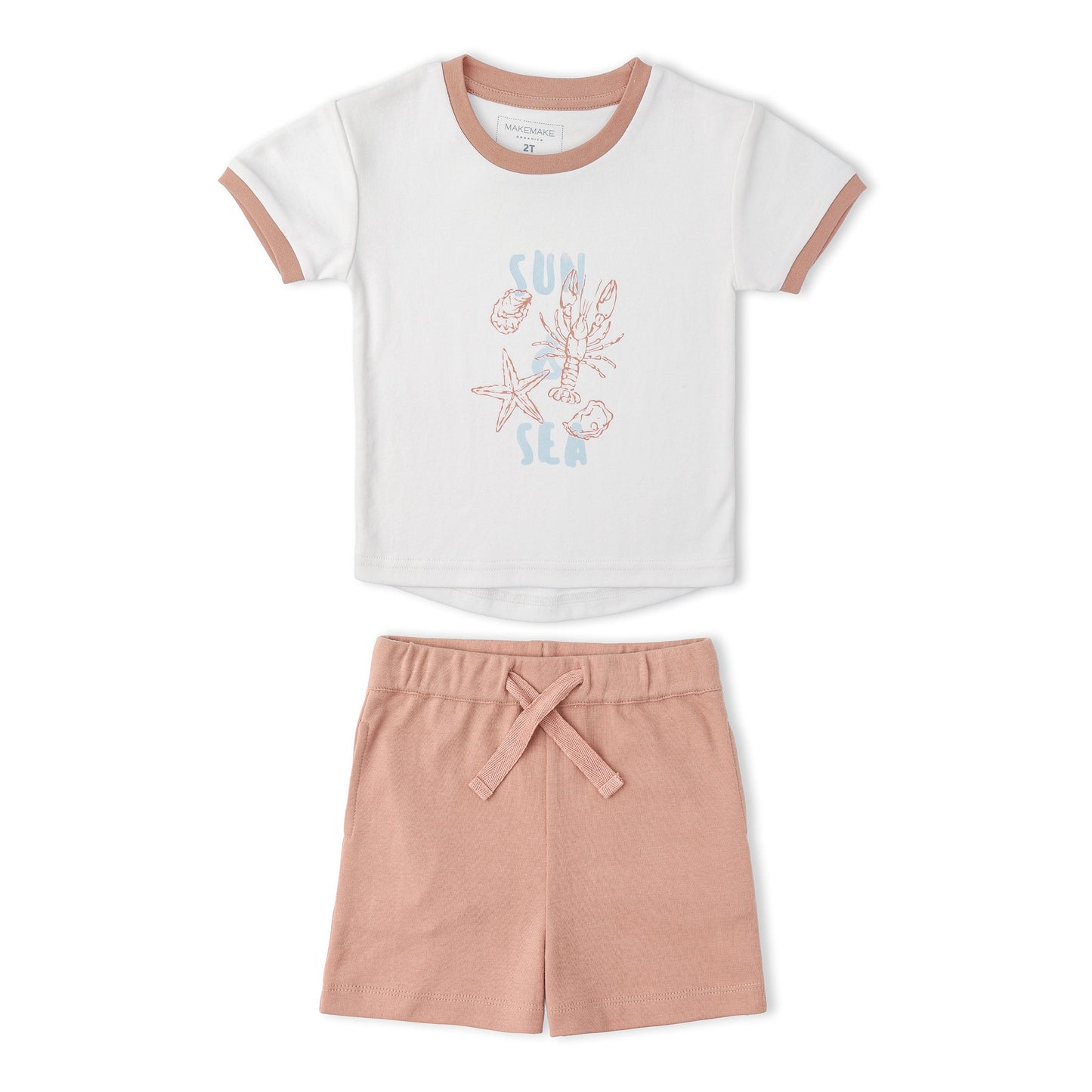 Organic Graphic Tee & Shorts Set - Beach Day