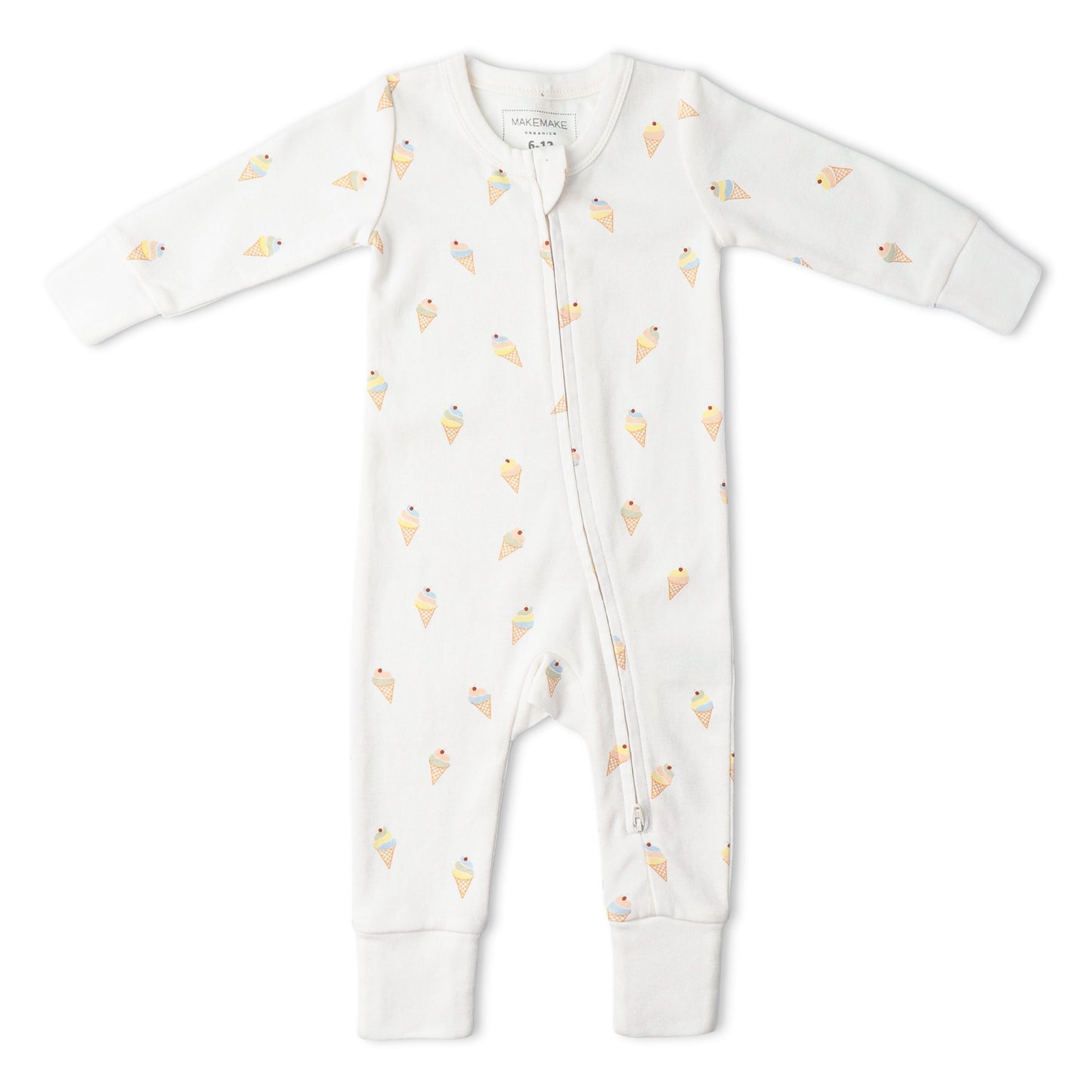 Organic 2-Way Zip Romper - Ice Cream