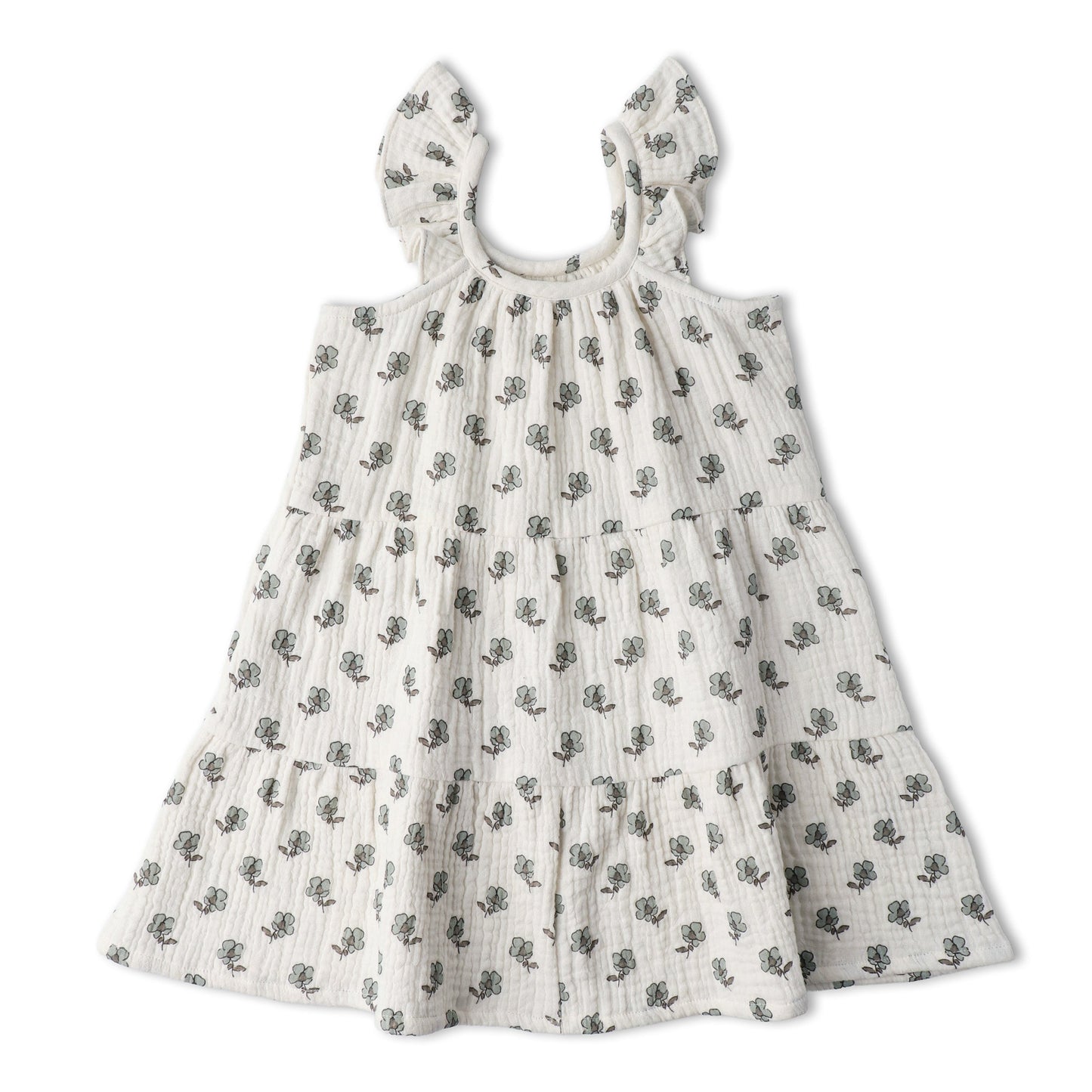 Organic Ruffle Tiered Dress - Poppy