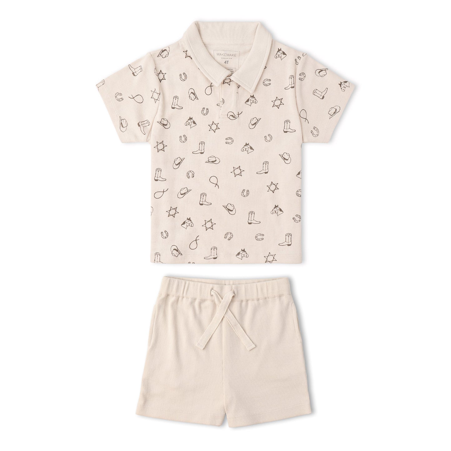 Organic Collar Tee & Shorts Set - Rodeo
