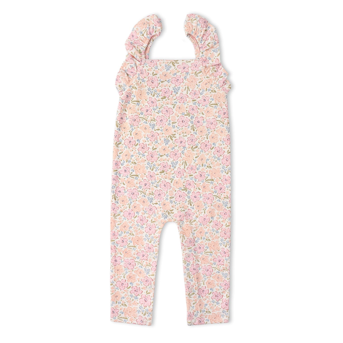 Organic Flutter Romper - Peony
