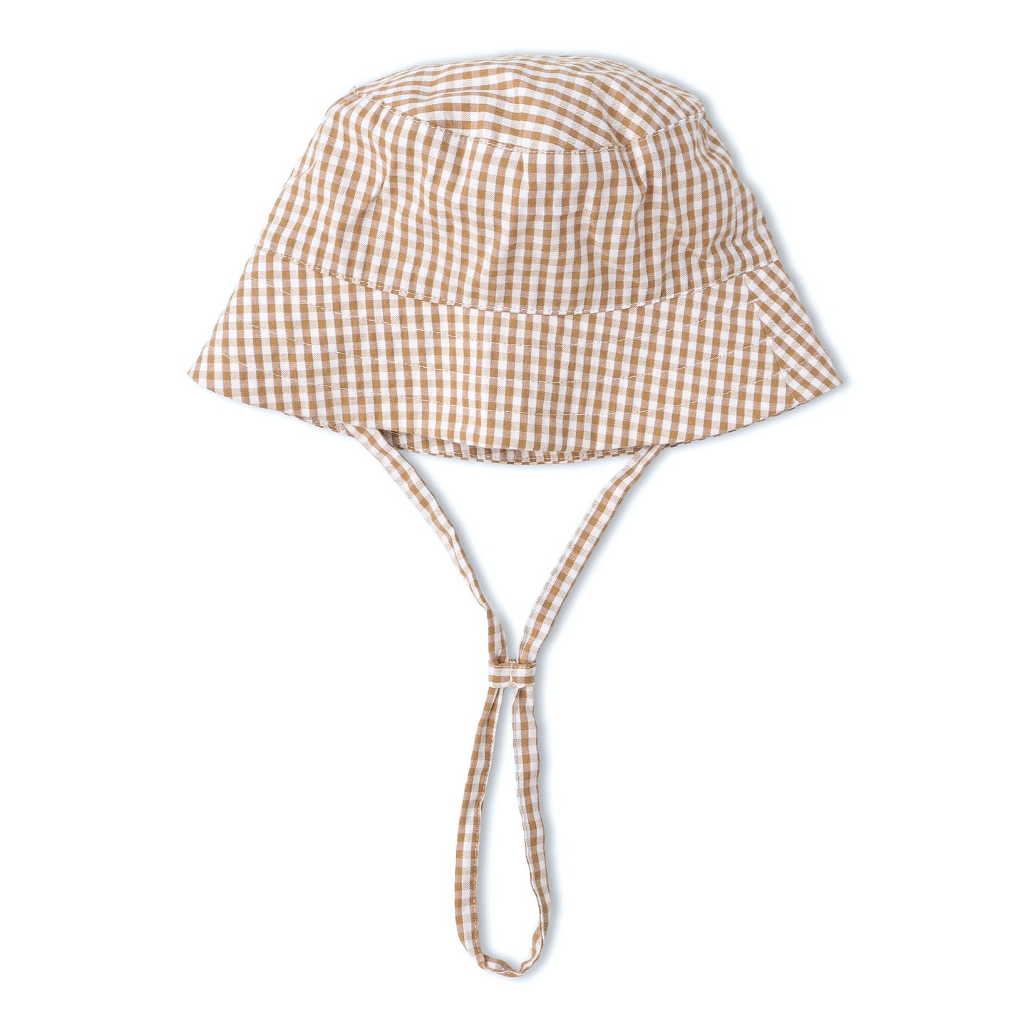 Organic Bucket Sun Hat - Caramel Check
