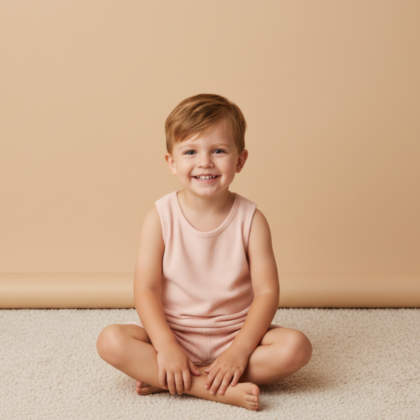 Organic Sleeveless Tee & Shorts Set - Blush