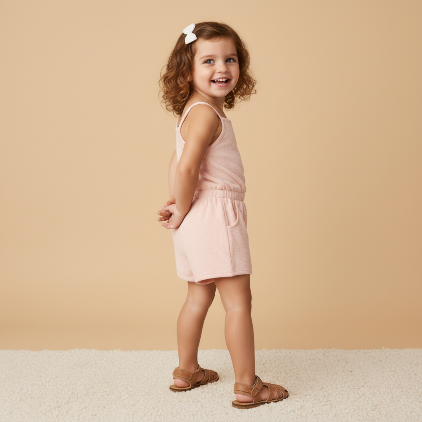 Organic Tank Romper - Blush
