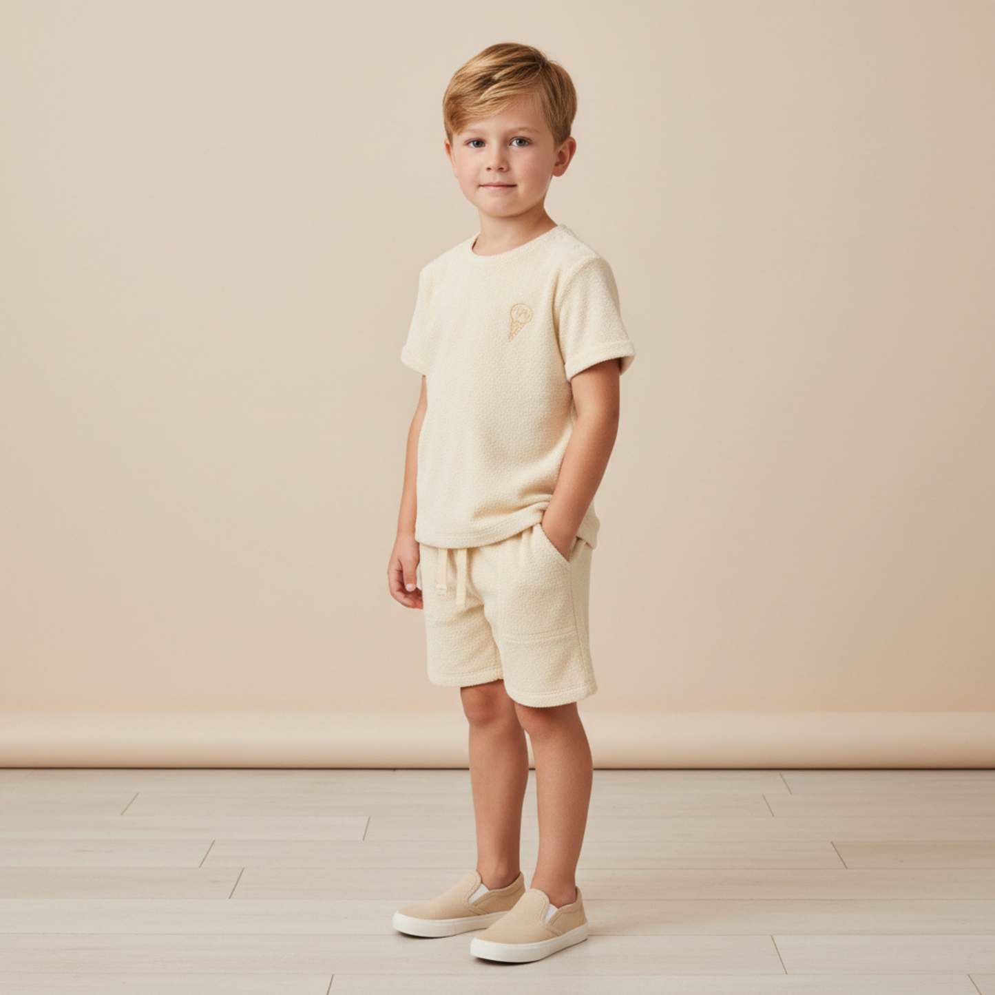 Organic Terry Tee & Shorts Set - Butter Yellow