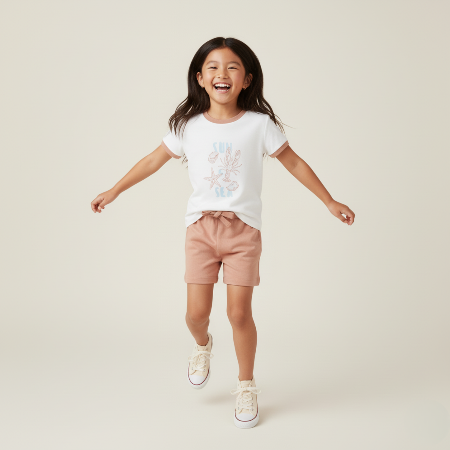 Organic Graphic Tee & Shorts Set - Beach Day