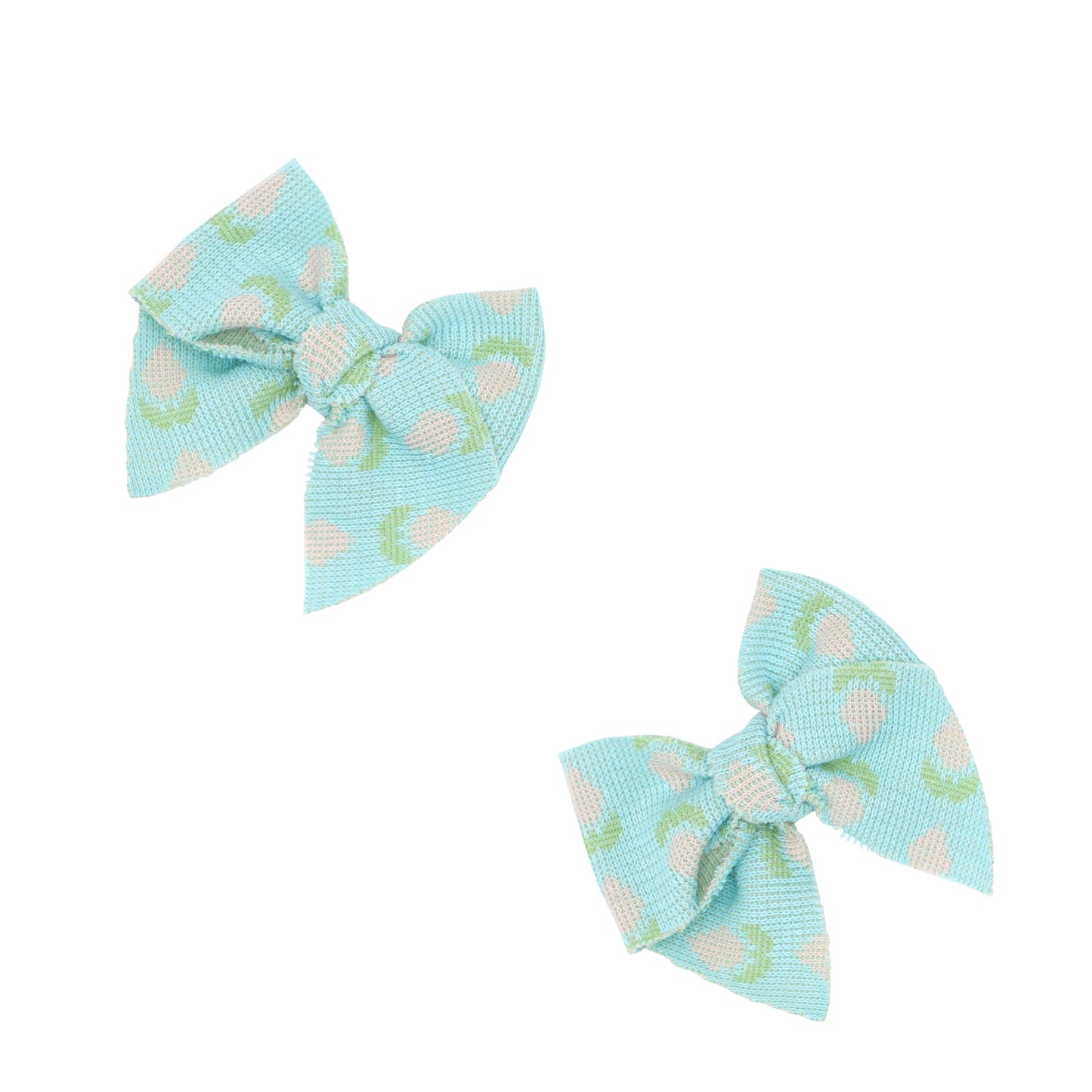 2PK BABY BLOOM CLIPS: robin egg knit tulip