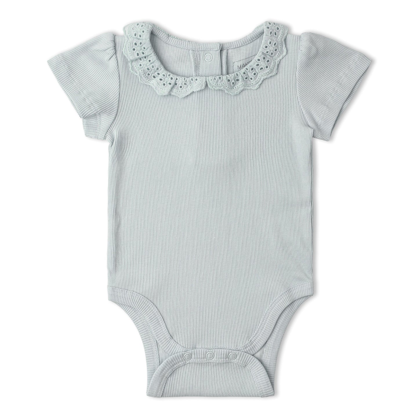 Organic Lace Collar Onesie & Tights Set - Fog
