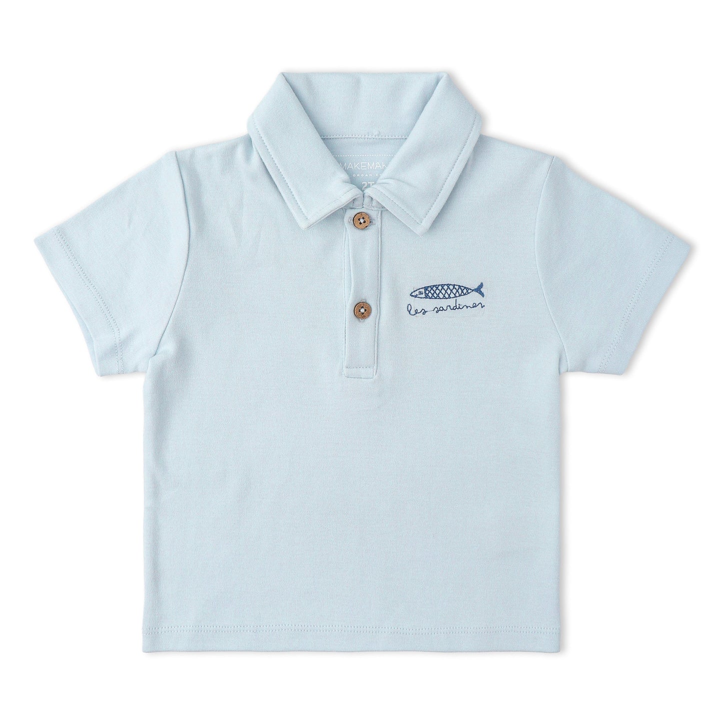 Organic Polo Shirt & Shorts Set - Light Blue