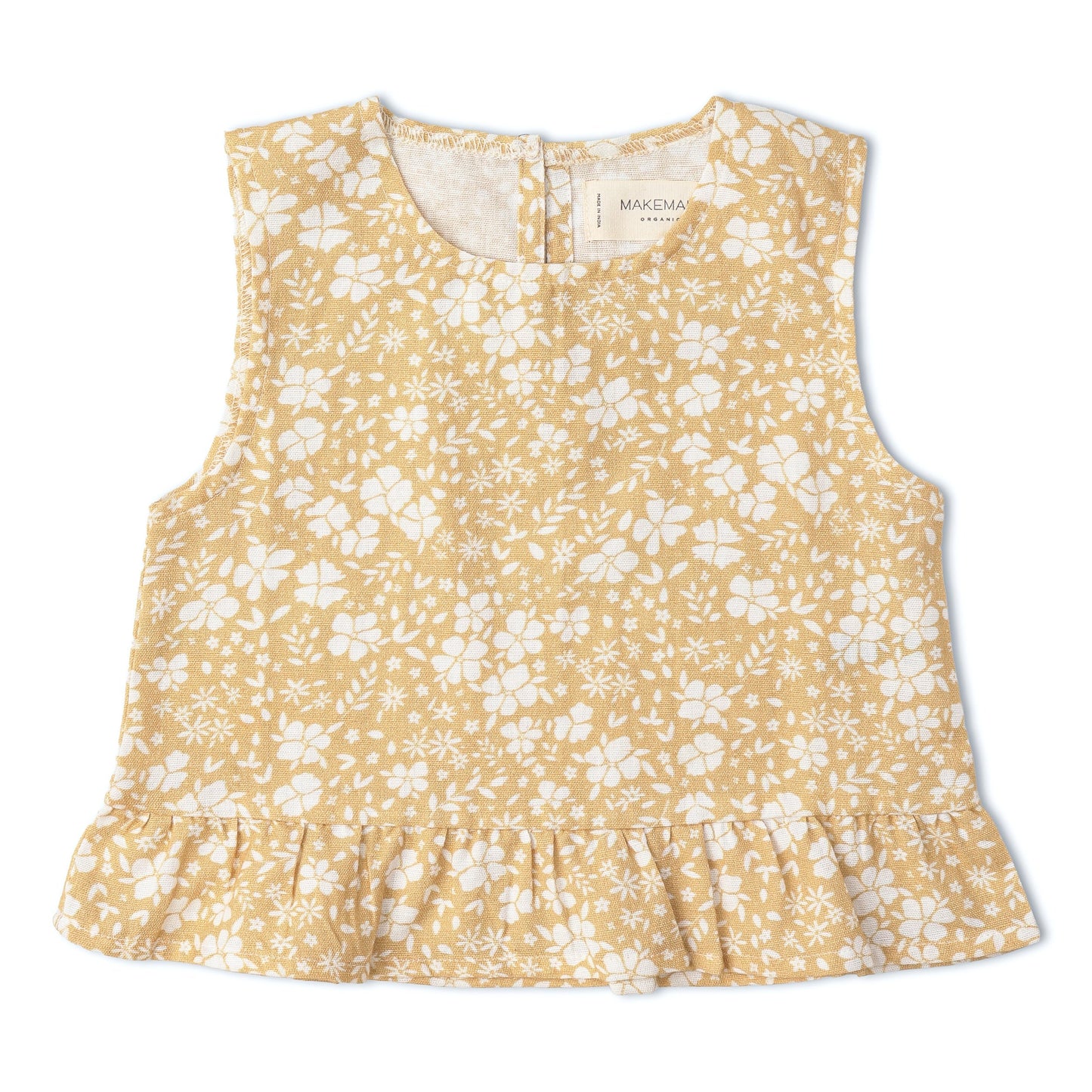 Organic Ruffle Top & Pants Set - Yellow Blossom