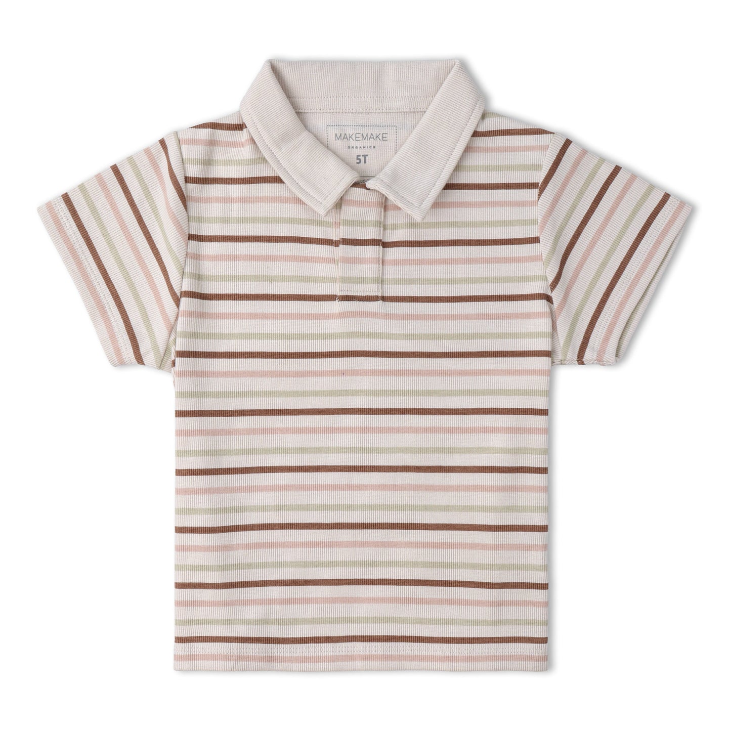Organic Collar Tee & Shorts Set - Terra Stripes